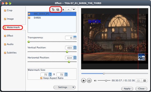 Add watermarks to video