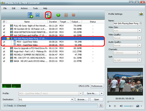 How to convert FLV files to MOV