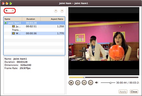 Edit Merged Video Item