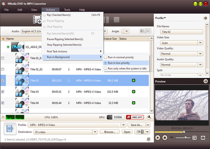 4Media DVD to MP4 Converter - convert DVD to MP4 video