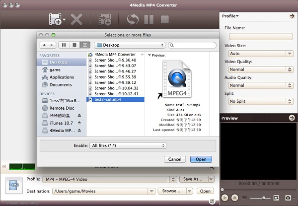 how to open mpeg4 on mac