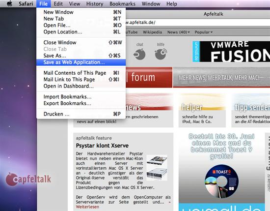 Apple Safari 4.0, Mac OS X Snow Leopard